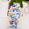 Rose Flower Print Floral Jelly Watches