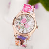 Rose Flower Print Floral Jelly Watches